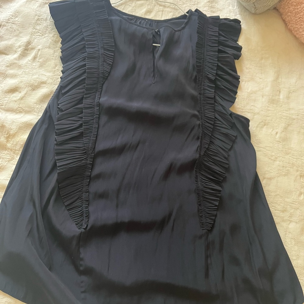 Frame Black Ruffle Sleeveless Top - Picture 4 of 5